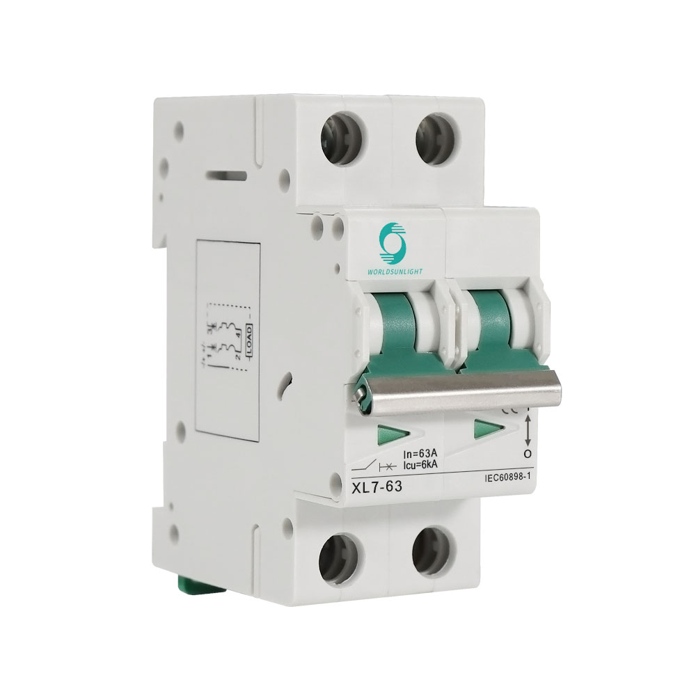 CE IEC XL7-63 2P DC 500V 10A SOLAR PV MCB circuit breaker